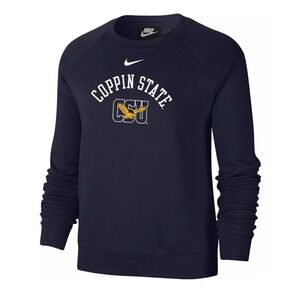 Women's Nike Coppin State Medium Sweatshirt Eagles Blue Varsity Logo Crew Neck